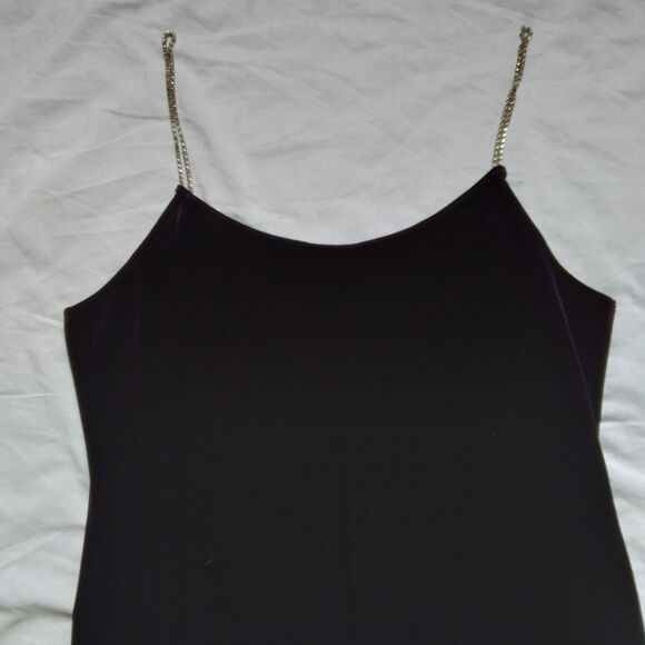 90s Y2K Purple Velour Maxi Dress Vampire Goth Witchcore Cyber Grunge Large - Picture 15 of 15